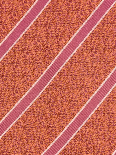 Shop Gieves & Hawkes Striped Silk Tie In Red