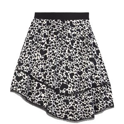 Shop Zadig & Voltaire Cream All Over Heart Print Skirt