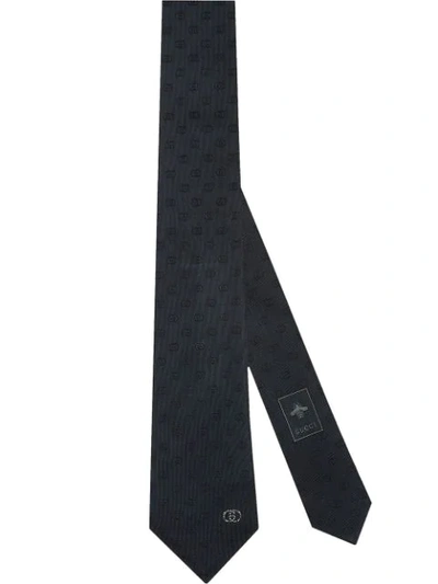 Shop Gucci Interlocking G Silk Tie In Black