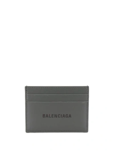 Shop Balenciaga Logo Printed Cardholder In Grey