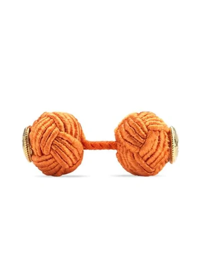 Shop Gucci Interlocking G Rope Cufflinks In Orange