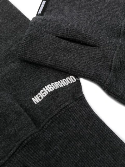 Shop Neighborhood Logo-embroidered Cotton Sleeves In Grey