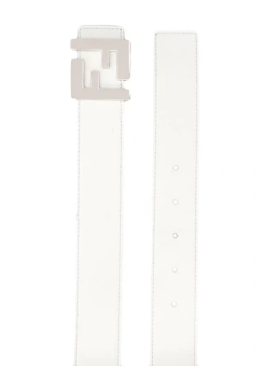 Shop Fendi Ff Reversible Belt In White