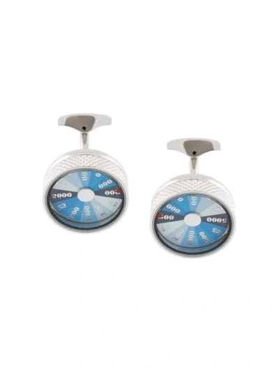 Shop Tateossian Wheel Of Fortune Cufflinks In Silver