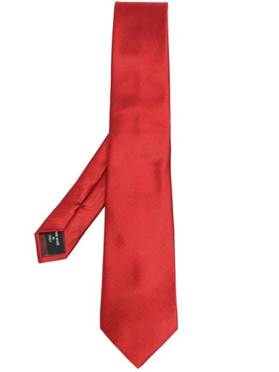 Shop Giorgio Armani Textured Silk Tie In Red