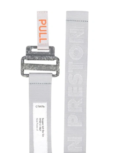 Shop Heron Preston Grosgrain Tape Belt In Grey