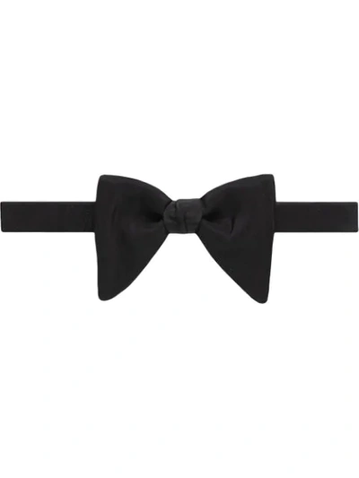 Shop Gucci Silk Bow Tie In Black