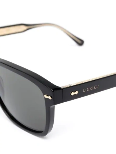 Shop Gucci Square-frame Tinted Sunglasses In Black