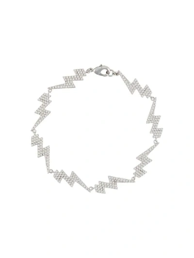 Shop Darkai Lightning Crystal Bracelet In Silver