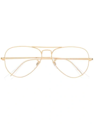Ray Ban Aviator-frame Glasses In Gold