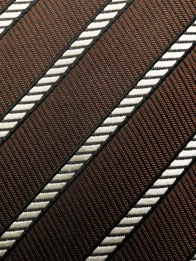 Shop Tom Ford Diagonal-stripe Pointed-tip Tie In Brown