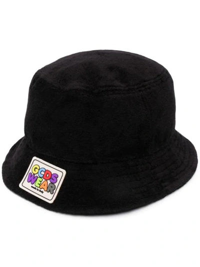 Shop Gcds Terry Cotton Bucket Hat In Black