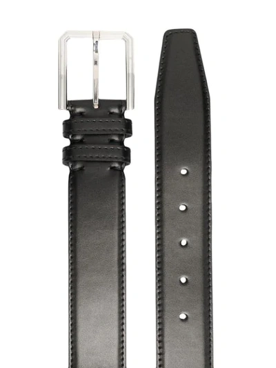 Shop Kiton Square-buckle Belt In Blue