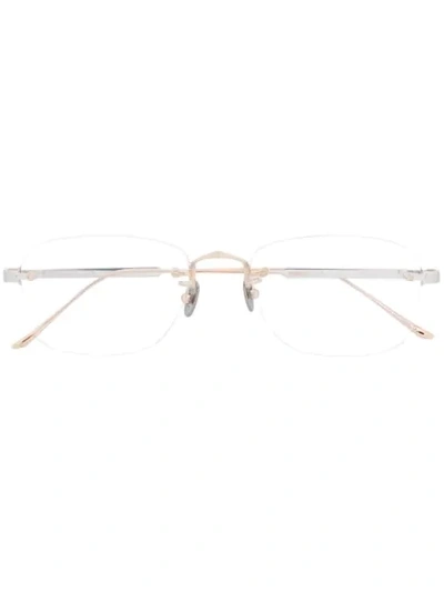 Shop Cartier Thin Frame Glasses In Silver