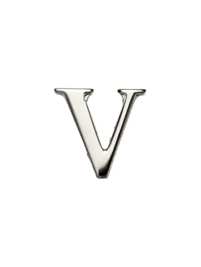 Shop Prada My Character Sliding Metal Letter In Silver