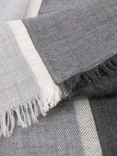 Shop Brunello Cucinelli Colour-block Knitted Scarf In Grey