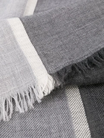 Brunello Cucinelli Colour-block Cashmere Scarf In Grey