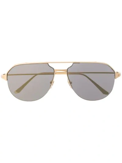 Shop Cartier Santos De  Aviator-frame Sunglasses In Gold