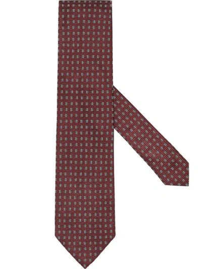 Shop Ermenegildo Zegna Woven Silk Tie In Red