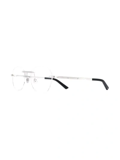 Shop Cartier Santos De  Glasses In Metallic