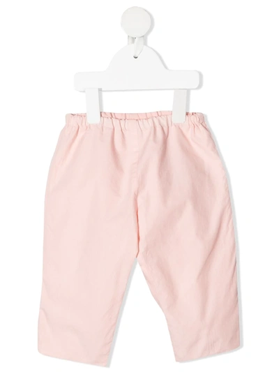 Shop Bonpoint Elasticated-waist Cotton Trousers In Pink