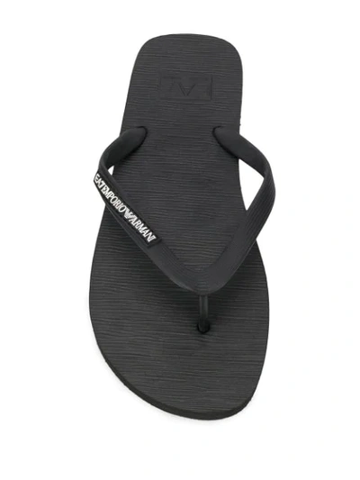 Ea7 Logo Patch Flip-flops In Black