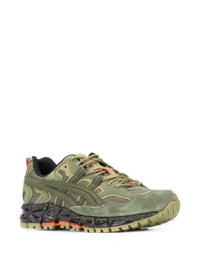 Shop Asics Panelled Sneakers In Green