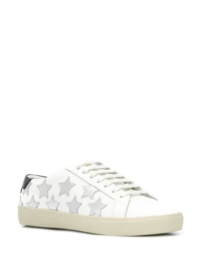 Shop Saint Laurent Star Court Sneakers In White
