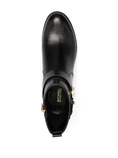 Shop Michael Michael Kors Logo Plaque Boots In Black
