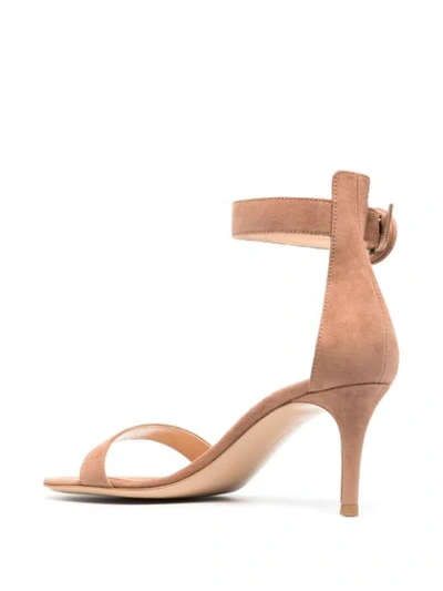 Shop Gianvito Rossi Portofino Suede Sandals In Brown