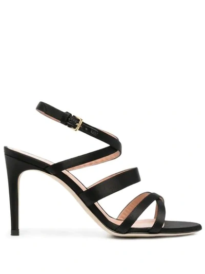 Shop Alberta Ferretti Strappy Design Sandals In Black