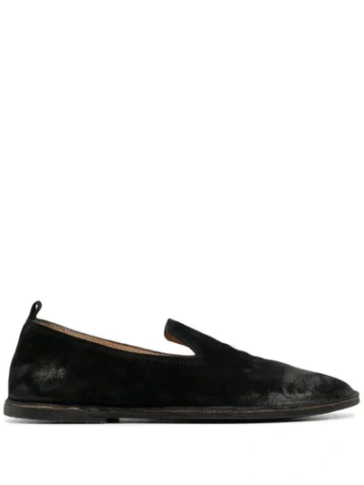 Shop Marsèll Strasacco Round-toe Suede Loafers In Black