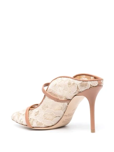 Shop Malone Souliers Maureen Lace-detailing Mules In Neutrals