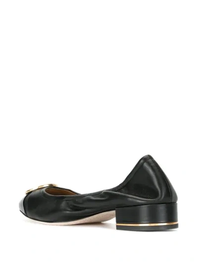 Shop Tory Burch Minnie 25mm Cap-toe Ballerina Shoes In Black