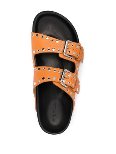 Shop Isabel Marant Lennyo Studded Sandals In Brown