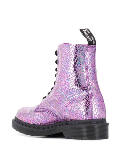 Shop Dr. Martens' 1460 Metallic Lace-up Boots In Purple