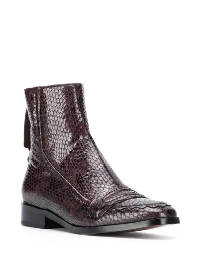 Shop Alexa Chung Snake-effect Ankle Boots In Purple