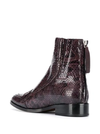 Shop Alexa Chung Snake-effect Ankle Boots In Purple