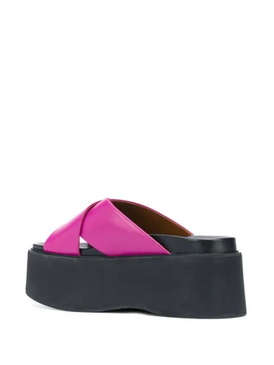 Shop Marni Flatform Crossover Sandals In Pink