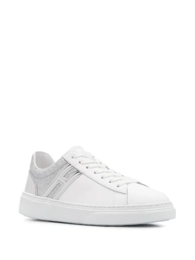 Shop Hogan Sparkle Detail Sneakers In White