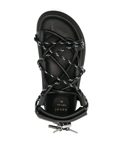 Shop Sacai Lace-up Sandals In Black