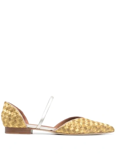 Shop Malone Souliers Malorie Flat Leather Pumps In Gold