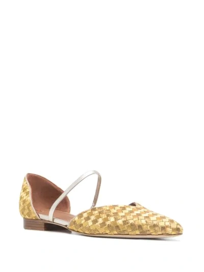 Shop Malone Souliers Malorie Flat Leather Pumps In Gold
