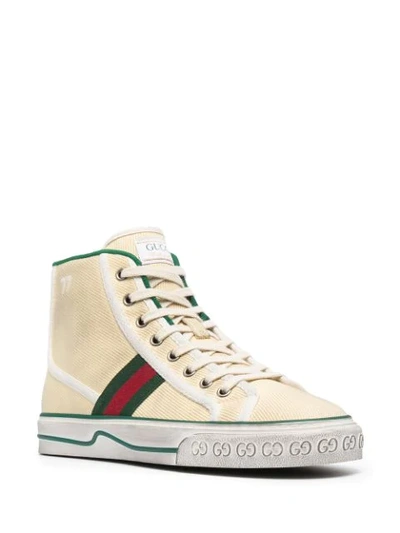 Shop Gucci Tennis 1977 High-top Sneakers In Neutrals