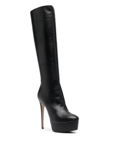 Shop Le Silla Miranda Leather Boots In Black