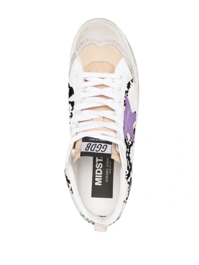 Shop Golden Goose Panelled Mid Star Sneakers In White