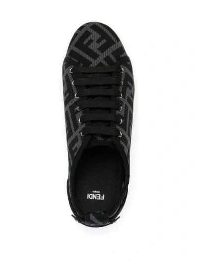 Shop Fendi Ff Motif Sneakers In Black