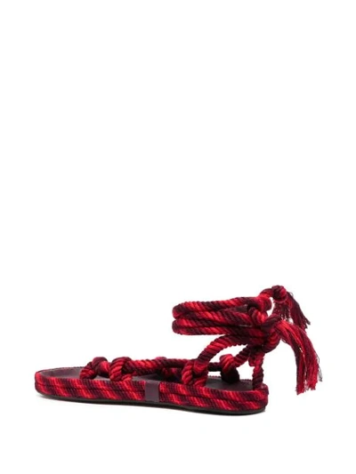 Shop Isabel Marant Rope Strap Sandals In Red