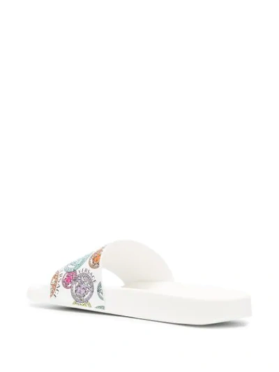 Shop Versace Medusa Motif Slides In White