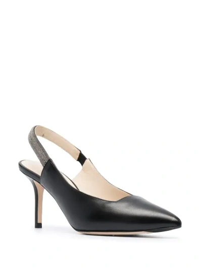 Fabiana Filippi Leather Slingback Pumps In Black